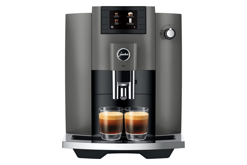 Jura E6 (EC) Kaffeevollautomat in Dark Inox, Frontansicht