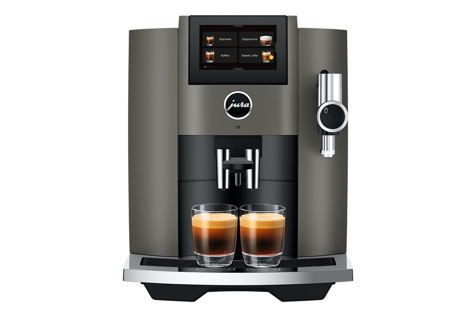 Jura S8 (EB) Kaffeevollautomat in Dark Inox, Frontansicht