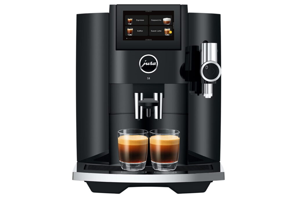 Jura S8 (EB) Kaffeevollautomat in Piano Black, Frontansicht