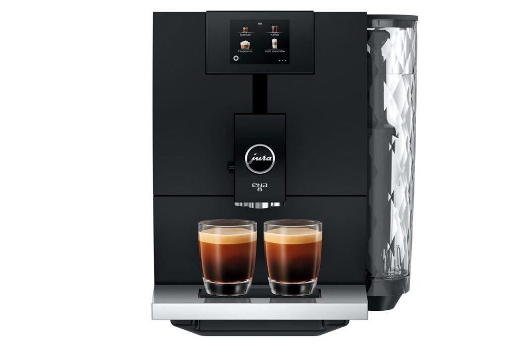 Jura ENA 8 (EC) Kaffeevollautomat in Full Metropolitan Black, Frontansicht