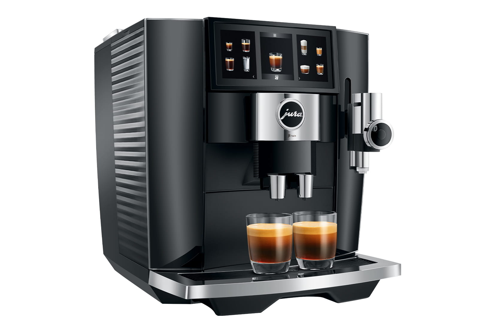 Jura J8 twin (EA) Kaffeevollautomat in Diamond Black, Schrägansicht