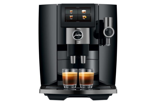 Jura J10 (EA) Kaffeevollautomat in Piano Black, Frontansicht