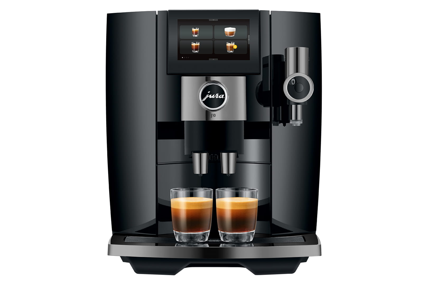 Jura J10 (EA) Kaffeevollautomat in Piano Black, Frontansicht