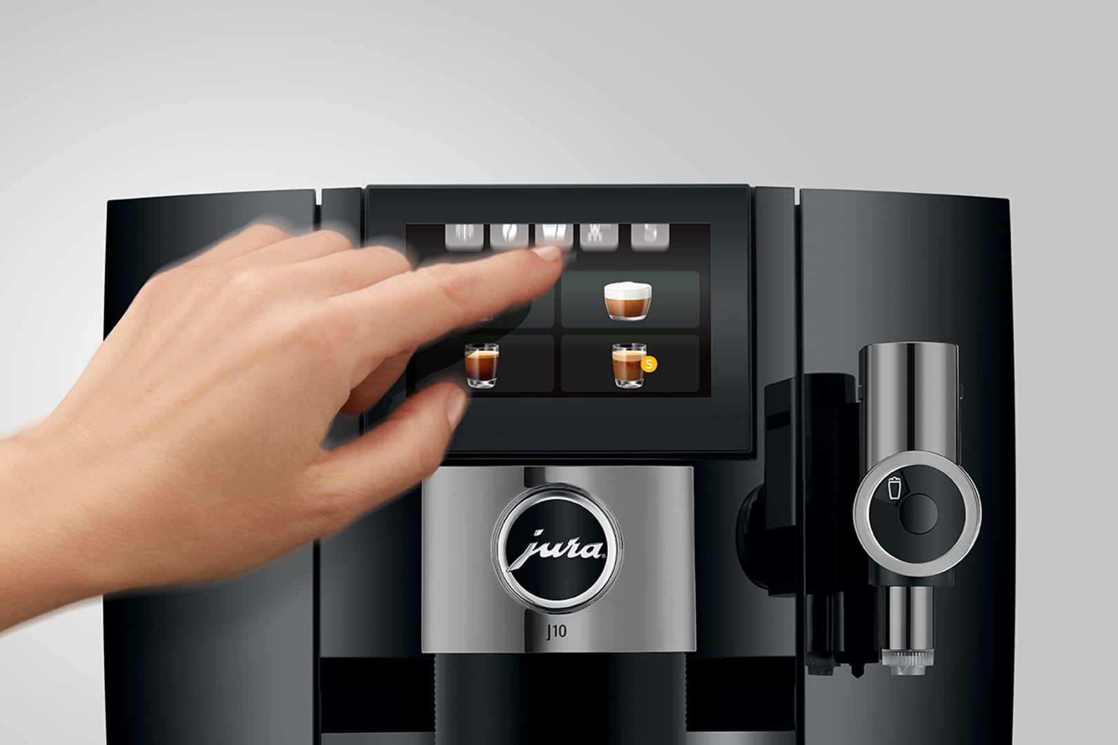 Jura J10 (EA) Kaffeevollautomat in Piano Black, Touchdisplay