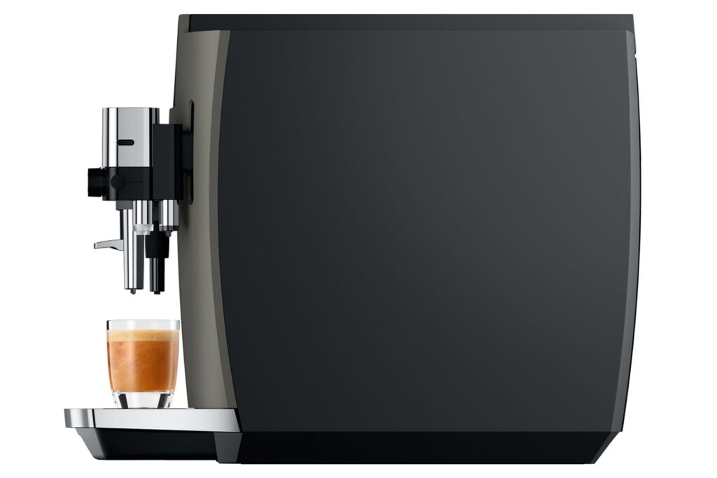 Jura E8 (EC) Kaffeevollautomat in Dark Inox, Seitenansicht