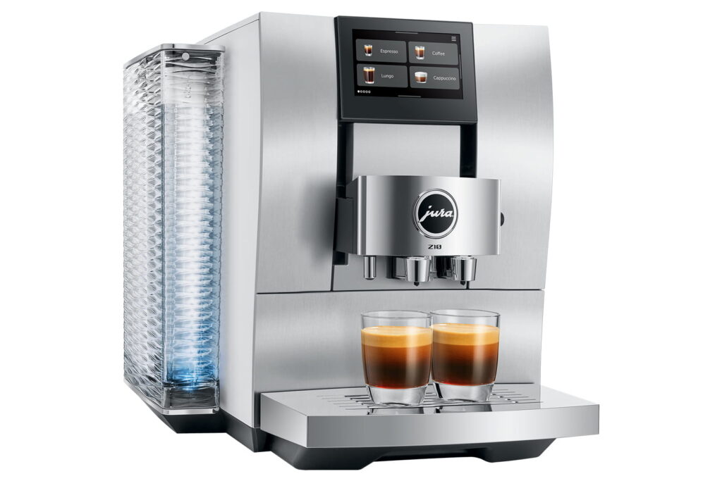 Jura Z10 (EB) Kaffeevollautomat in Aluminium White, Schrägansicht