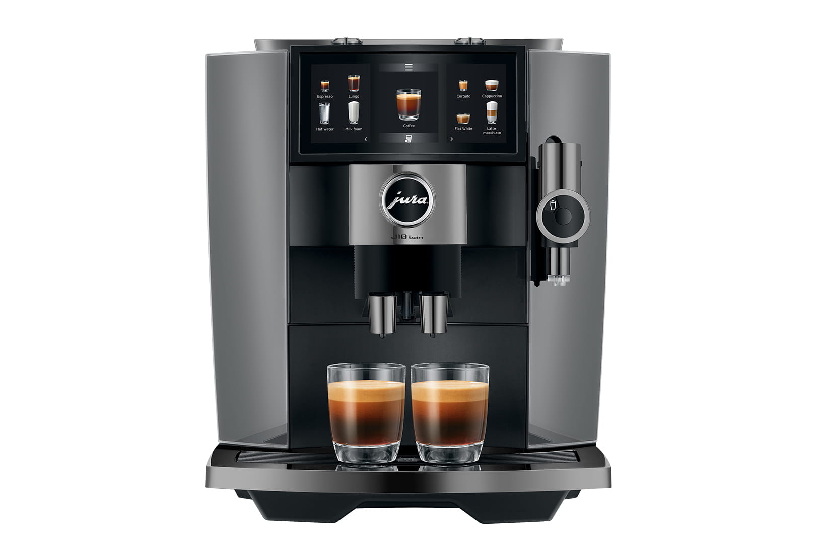 Jura J10 twin (EA) Kaffeevollautomat in Diamond Onyx, Frontansicht