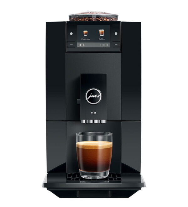 Jura A8 (EA) Kaffeevollautomat in Piano Black, Frontansicht