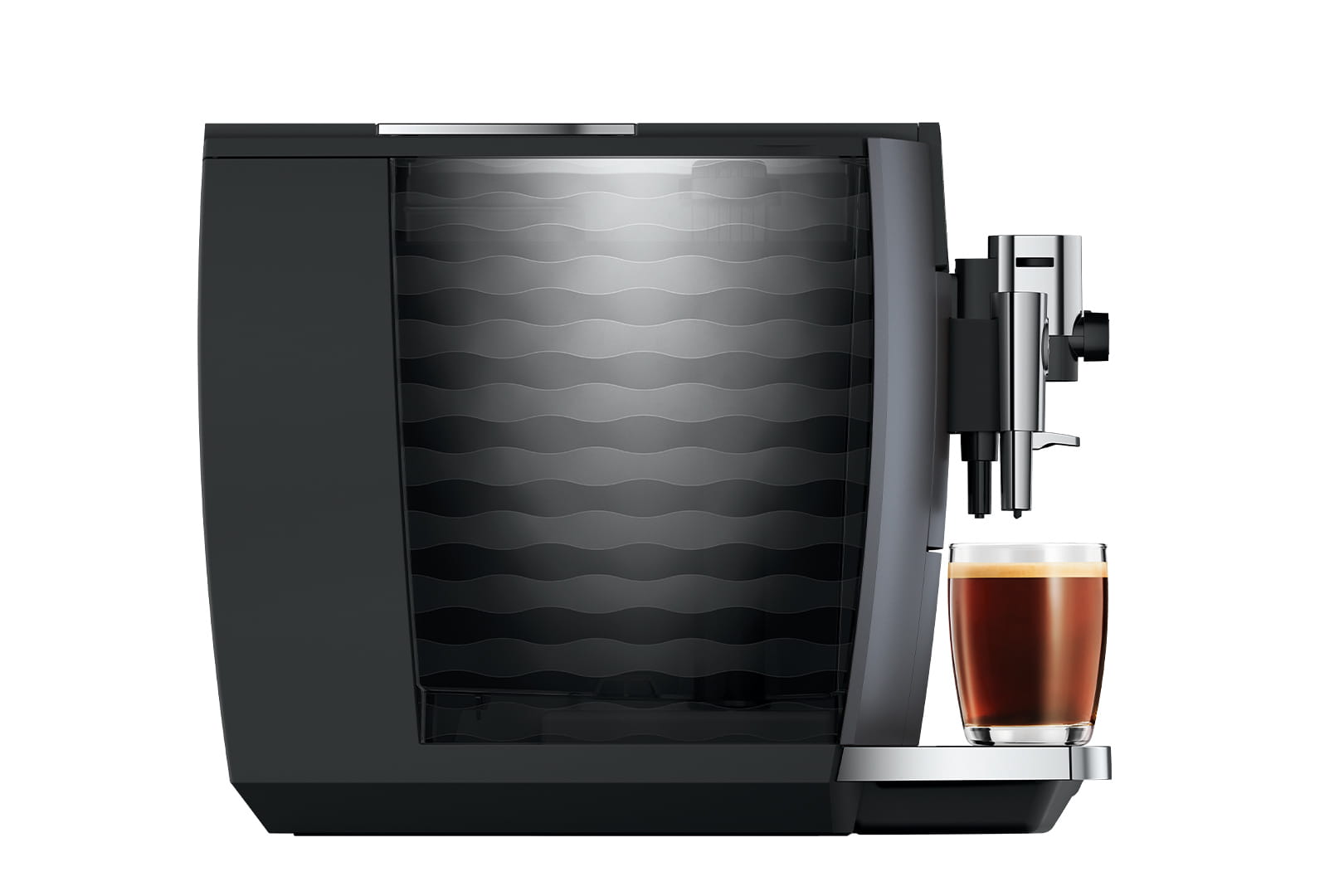 Jura E10 (EA) Kaffeevollautomat in Onyx Grey, Seitenansicht
