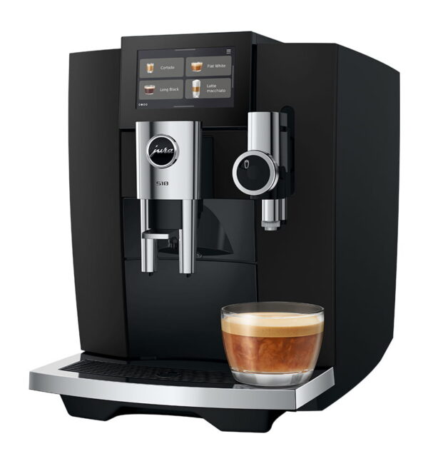 Jura S10 (EA) Kaffeevollautomat in Obsidian Black, Schrägansicht