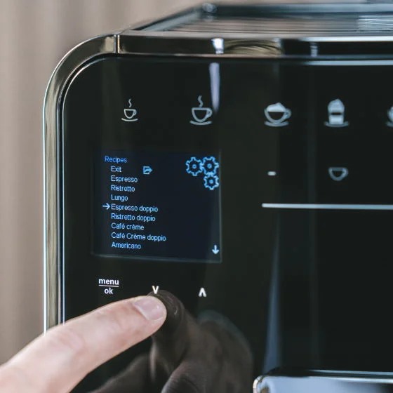 Melitta Barista TS Smart F85/0-102 Kaffeevollautomat in Schwarz, Detailansicht Display