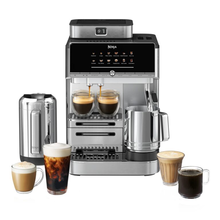 Ninja AutoBarista Pro AE1052EU Kaffeevollautomat Edelstahl/Schwarz mit Thermokaraffe, 13 Getränkeprogramme, 2 Bohnenbehälter