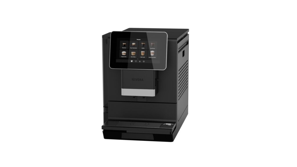 Nivona NIVO 9101 Kaffeevollautomat in Schwarz, Ansicht schräg von vorn