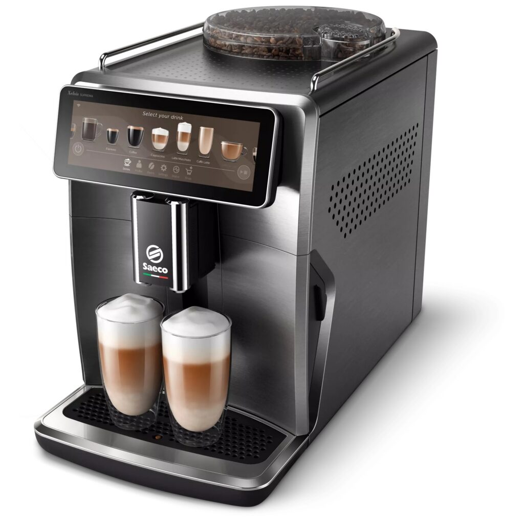 Saeco Xelsis Suprema SM8889/00 Kaffeevollautomat in Titan, Seitenansicht