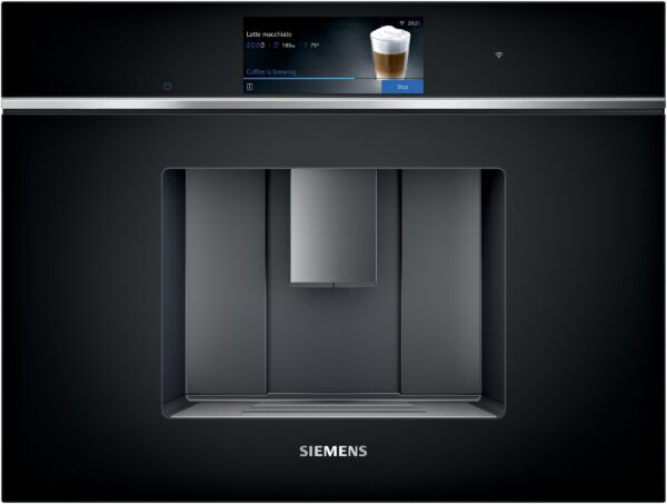 Siemens iQ700 CT718L1B0 Einbau-Kaffeevollautomat in Schwarz, Frontansicht