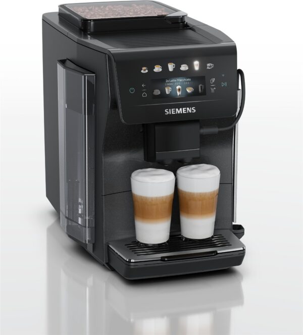 Siemens EQ600 iAroma TP603E08 Kaffeevollautomat in Schwarz, Frontansicht
