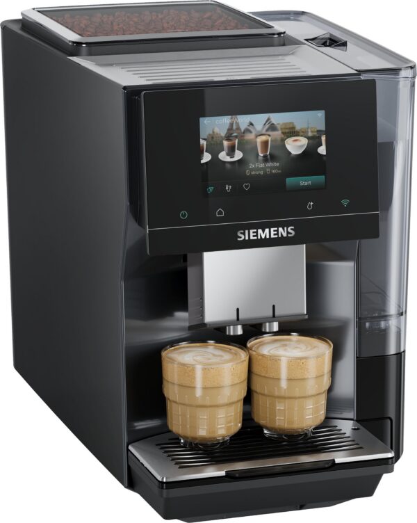 Siemens EQ700 iAroma TP727EF6 Kaffeevollautomat in Silber, Frontansicht