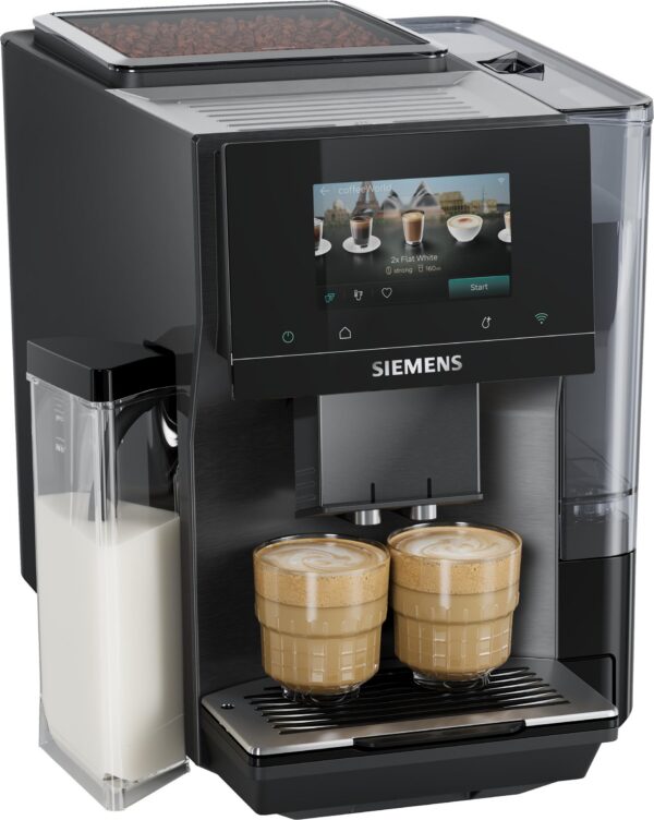 Siemens EQ700 iAroma TQ727EF5 Kaffeevollautomat in Dark Inox, Frontansicht