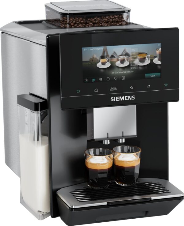 Siemens EQ900 iAroma TQ925EF9 Kaffeevollautomat in Klavierlack Schwarz, Frontansicht