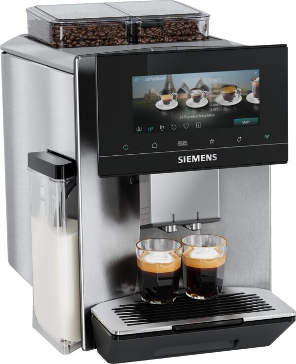 Siemens EQ900 iAroma TQ927E03 Kaffeevollautomat in Edelstahl, Frontansicht