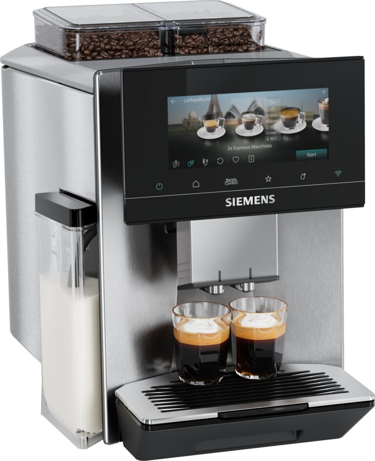 Siemens EQ900 iAroma TQ927 Kaffeevollautomat, 6,8-Zoll-Touch-Display, 2 Bohnenbehälter, 10 Profile