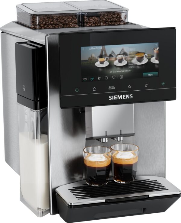 Siemens EQ900 plus iAroma TQ927FZ3 Kaffeevollautomat in Edelstahl, Frontansicht